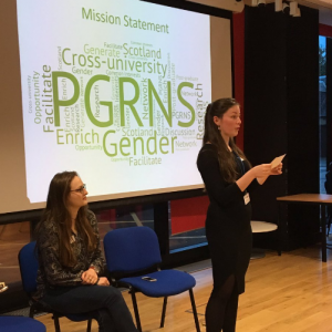 Ashley Dee Paton and Lois Burke introduce PGRNS on the night.